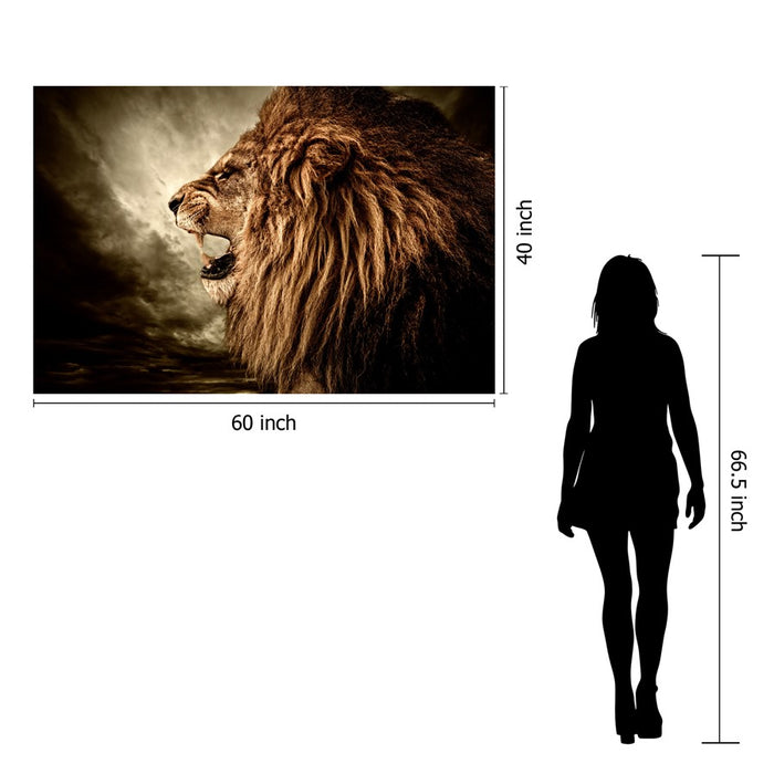 Classy Living Hear me Roar Frameless Glass Wall Art 60"x40", Multi
