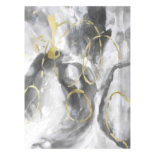 Classy Living Abstract Spiral Frameless Glass Wall Art 40"x60", Gray - SF1358