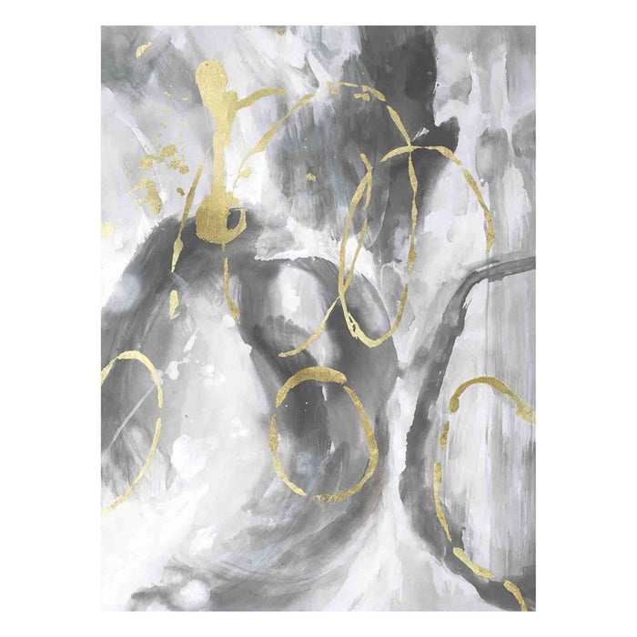 Classy Living Abstract Spiral Frameless Glass Wall Art 40"x60", Gray - SF1358