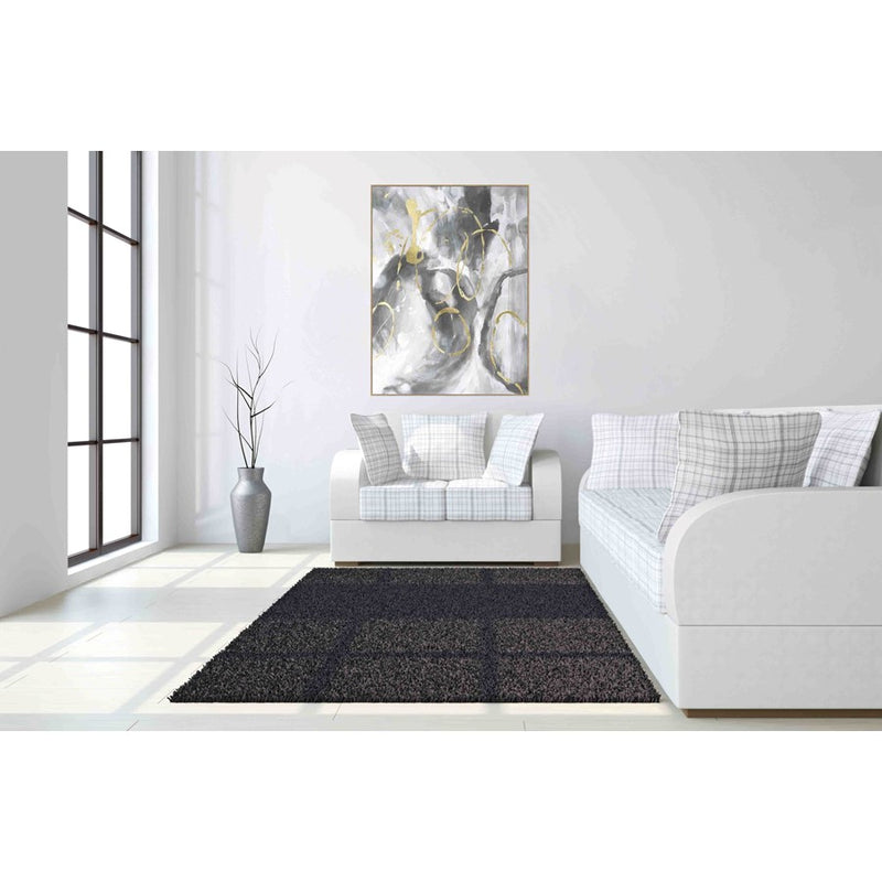 Classy Living Abstract Spiral Frameless Glass Wall Art 40"x60", Gray