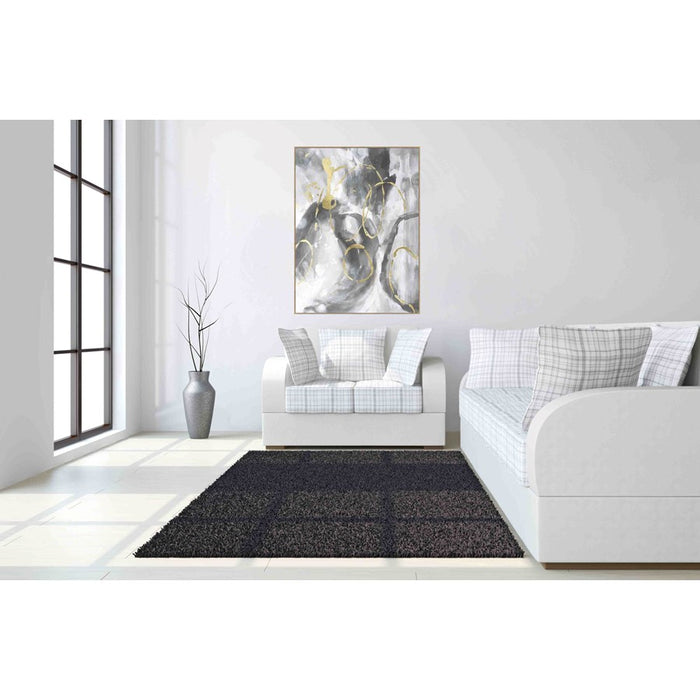 Classy Living Abstract Spiral Frameless Glass Wall Art 40"x60", Gray