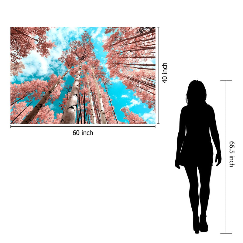 Classy Living Cherry Blossom Heightsless Glass Wall Art 60"x40", Multi