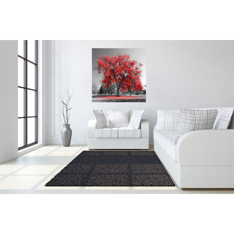 Classy Living Red Oak Frameless Tempered Glass Wall Art 50"x50", Red