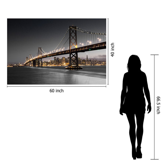 Classy Living Bridge Escape Frameless Glass Wall Art 60"x40", Multi