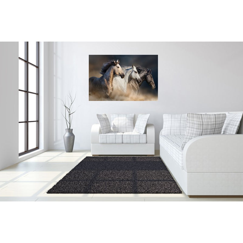 Classy Living WIId Stallion Trioless Glass Wall Art 60"x40", Multi