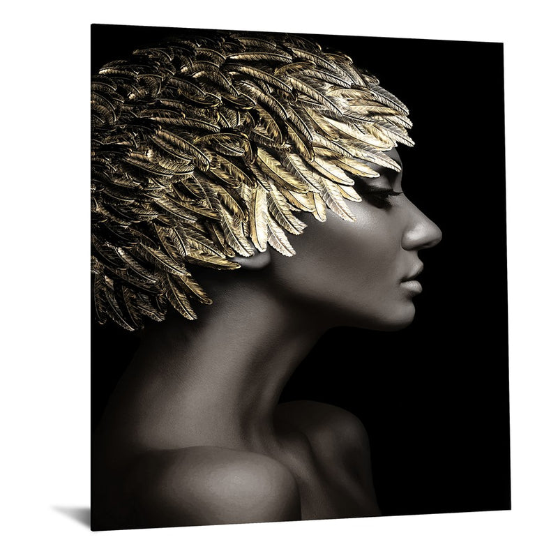 Classy Living Silent Gold Frameless Glass Wall Art 40"x60", Black