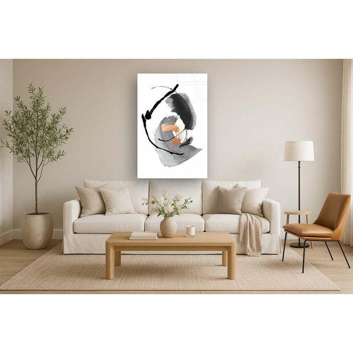 Classy Living Copper Pulse Frameless Glass Wall Art 40"x60", Multi