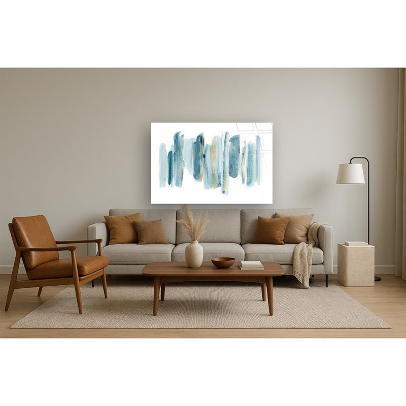 Classy Living Pallet Lineup IIless Glass Wall Art 60"x40", Blue