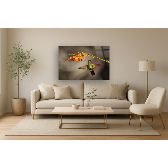 Classy Living Flutter Frameless Glass Wall Art 60"x40", Multi