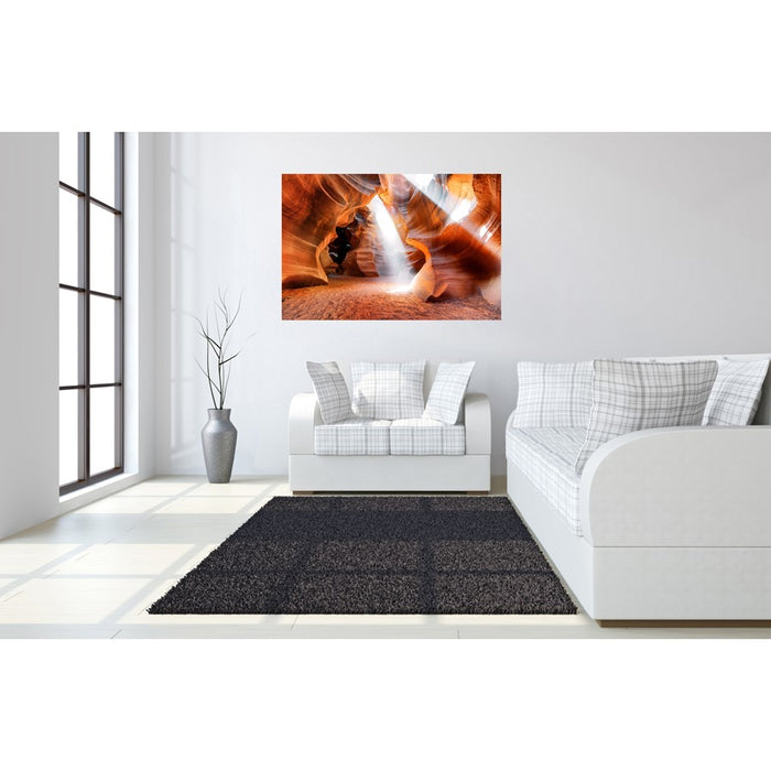 Classy Living Canyon Art Frameless Glass Wall Art 60"x40", Orange