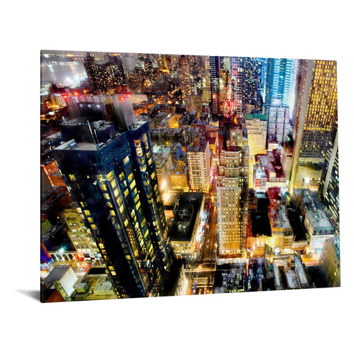 Classy Living Midnight Grid Frameless Glass Wall Art 60"x40", Multi