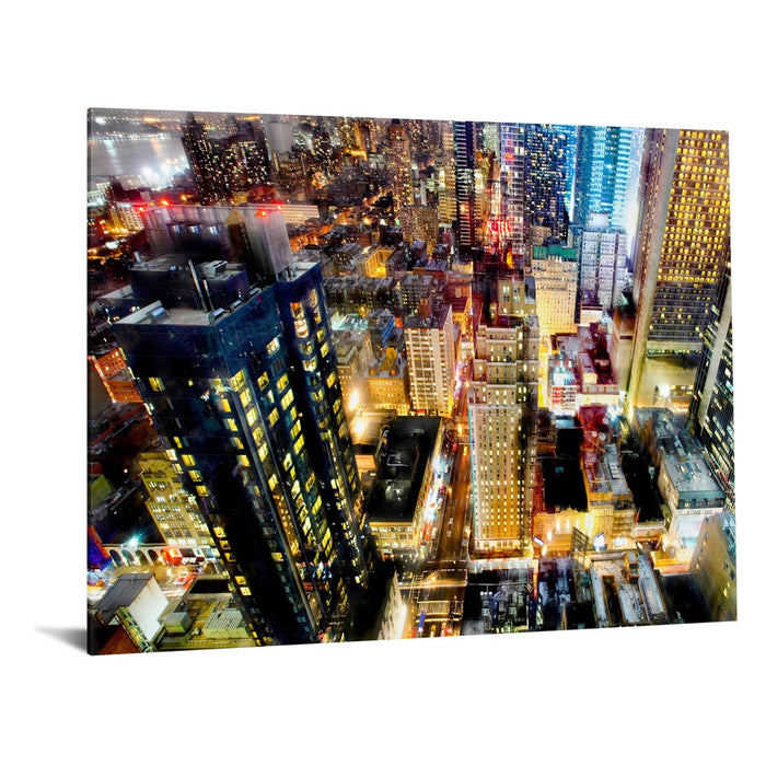 Classy Living Midnight Grid Frameless Glass Wall Art 60"x40", Multi