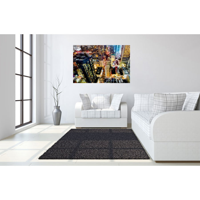 Classy Living Midnight Grid Frameless Glass Wall Art 60"x40", Multi
