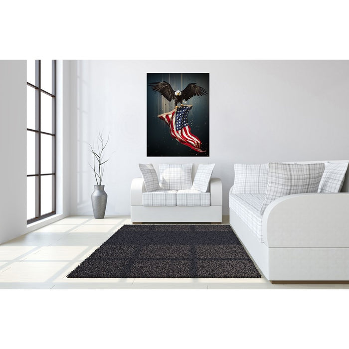 Classy Living Patriot Frameless Glass Wall Art 40"x60", Multi