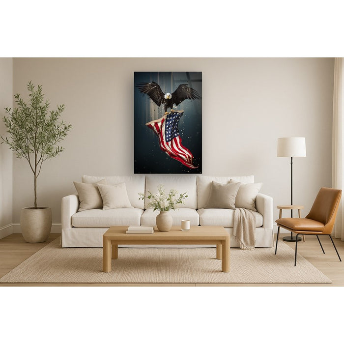 Classy Living Patriot Frameless Glass Wall Art 40"x60", Multi