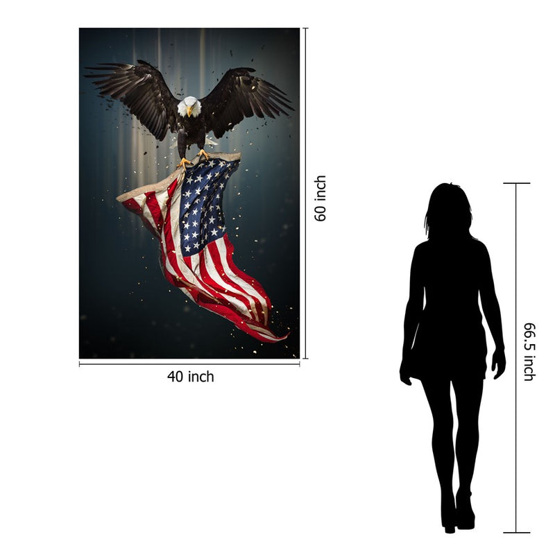 Classy Living Patriot Frameless Glass Wall Art 40"x60", Multi