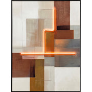 Classy Living Luminous Luminous Grid III 47"x35" Black, Black/Orange Glow