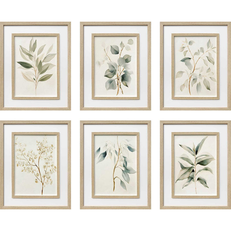 Classy Living Poetic Quiet Botanical 48"x60" Print, Beige/Green/White
