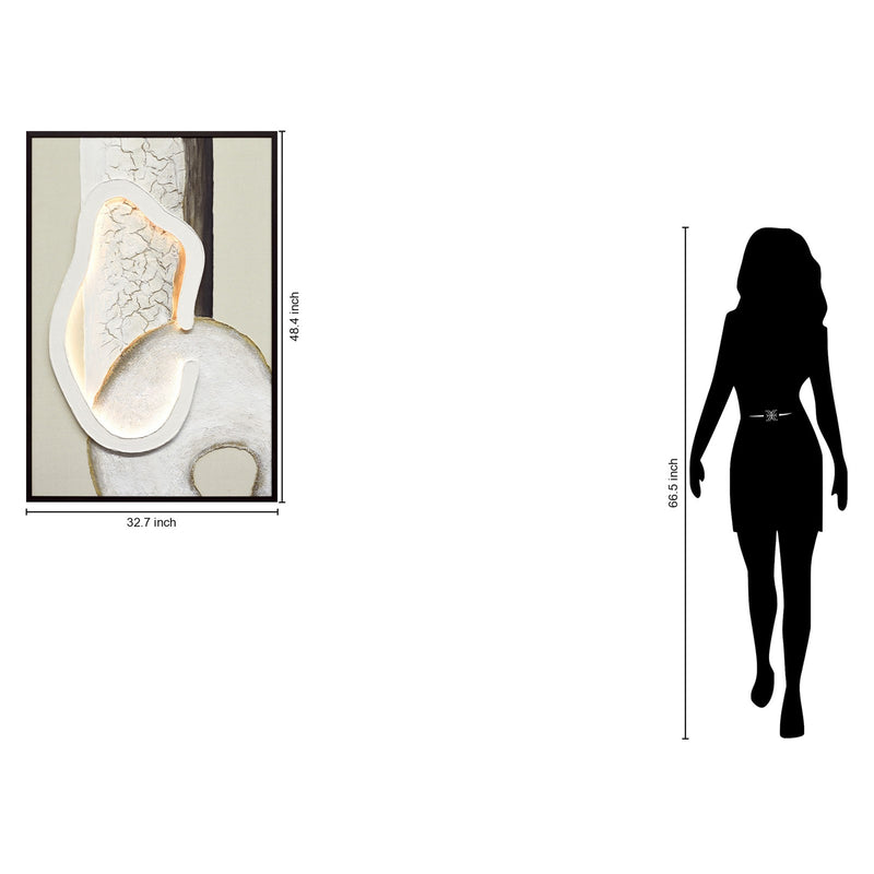 Classy Living Timeless Ivory Contour 48"x33", Ivory/Cream/Gold/Black