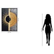 Classy Living Dramatic Solar Divide II 48"x33", Black/Gold/Silver