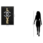 Classy Living Dramatic Noir Love 48"x33", Black/Silver/Gold