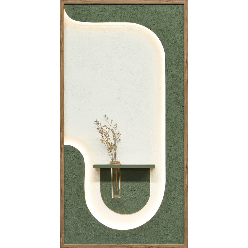 Classy Living Poetic Verdant Niche II, Green/Ivory/Natural Wood