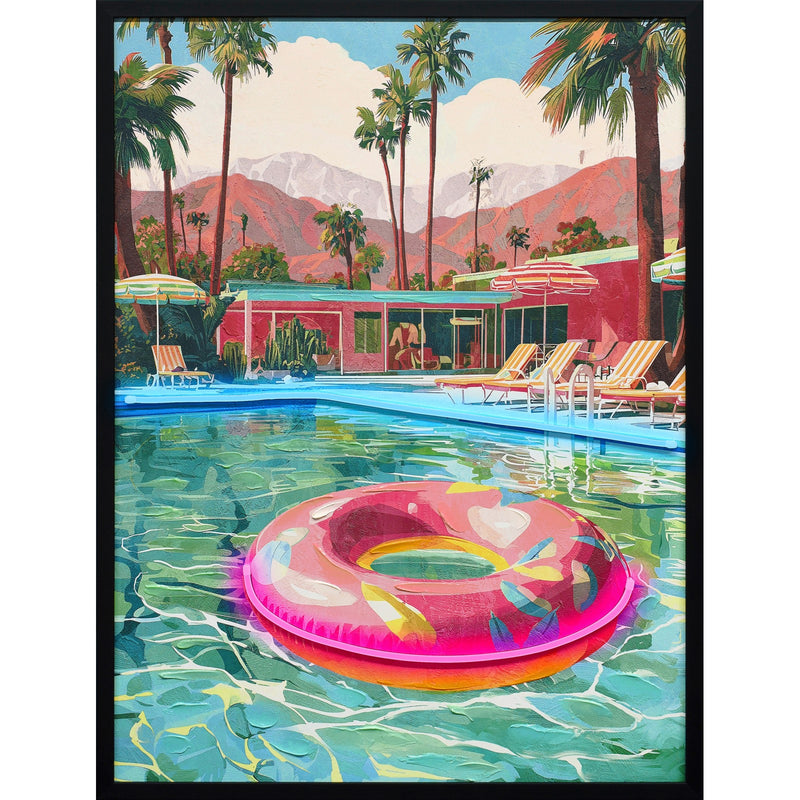 Classy Living Vibrant Poolside Escape, Black/Pink/Turquoise/Coral/Green