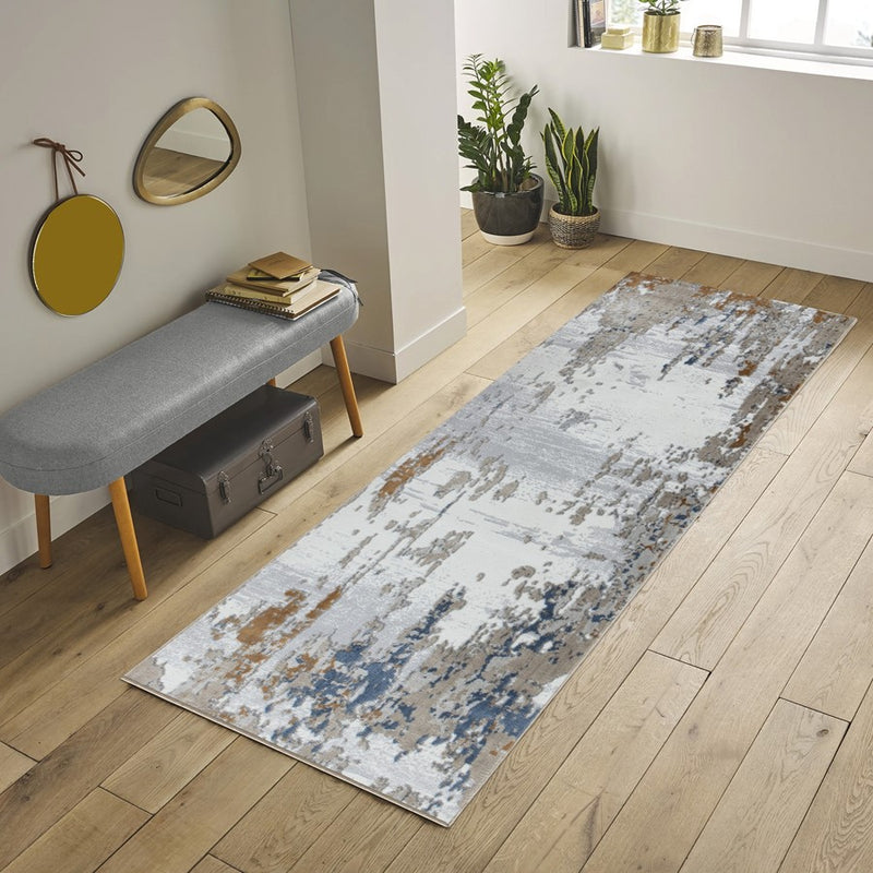 Conrad Home 035 Abstract Art 5'3' x 7' Abstract Rug, Off White