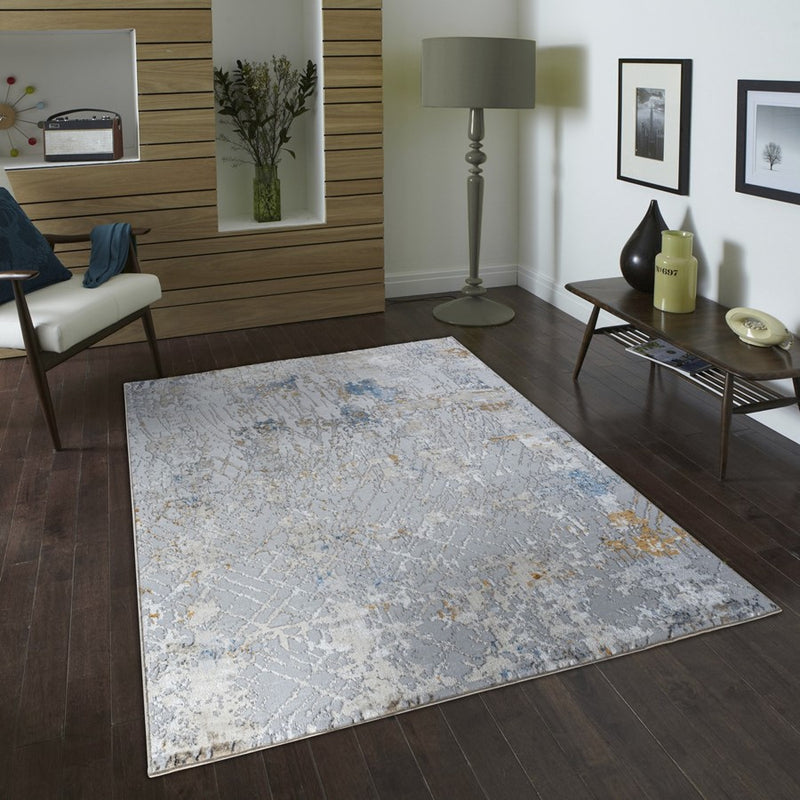 Conrad Home 042 Abstract Art 2'7" x 7' Abstract Runner, Off White