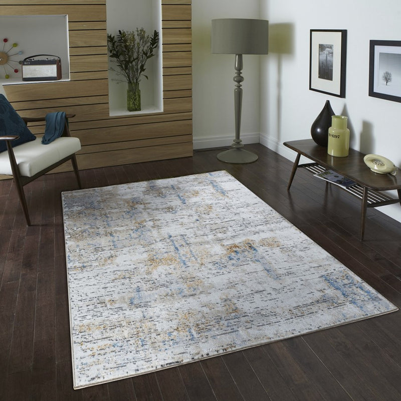 Conrad Home 052 Abstract Art 2'7" x 7' Abstract Runner, Off White