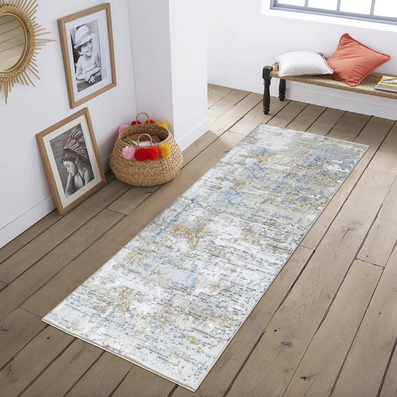 Conrad Home 055 Abstract Art 5'3' x 7' Abstract Rug, Off White