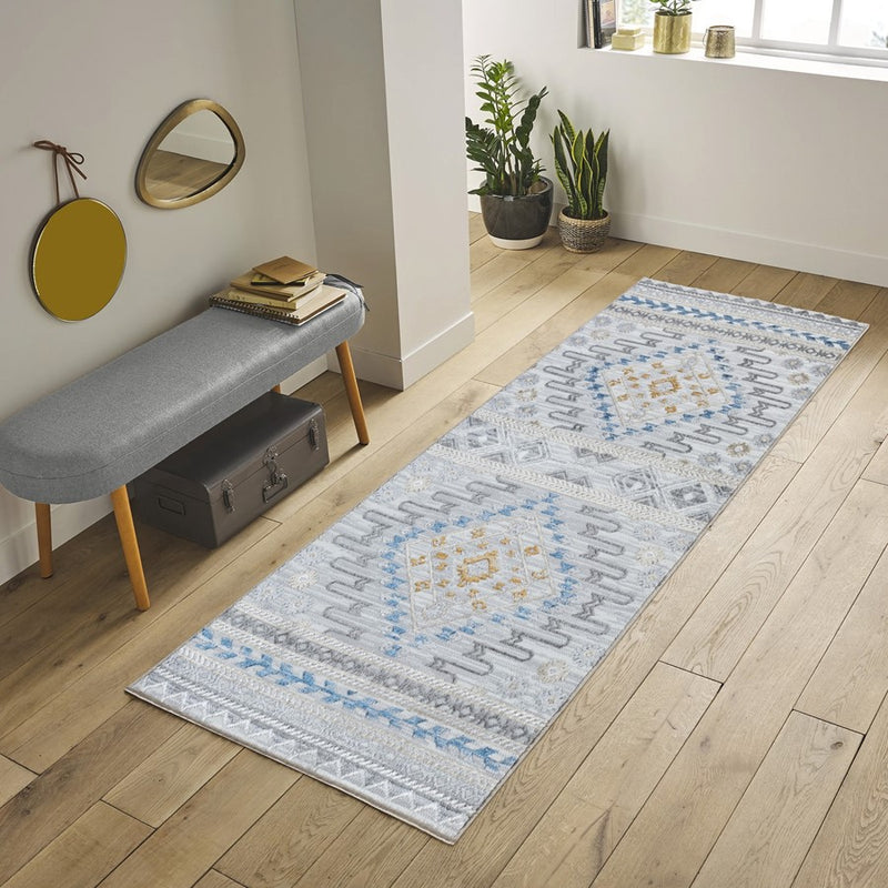 Conrad Home Cambridge 2'7" x 7' Runner, Off-White SW/Medallion