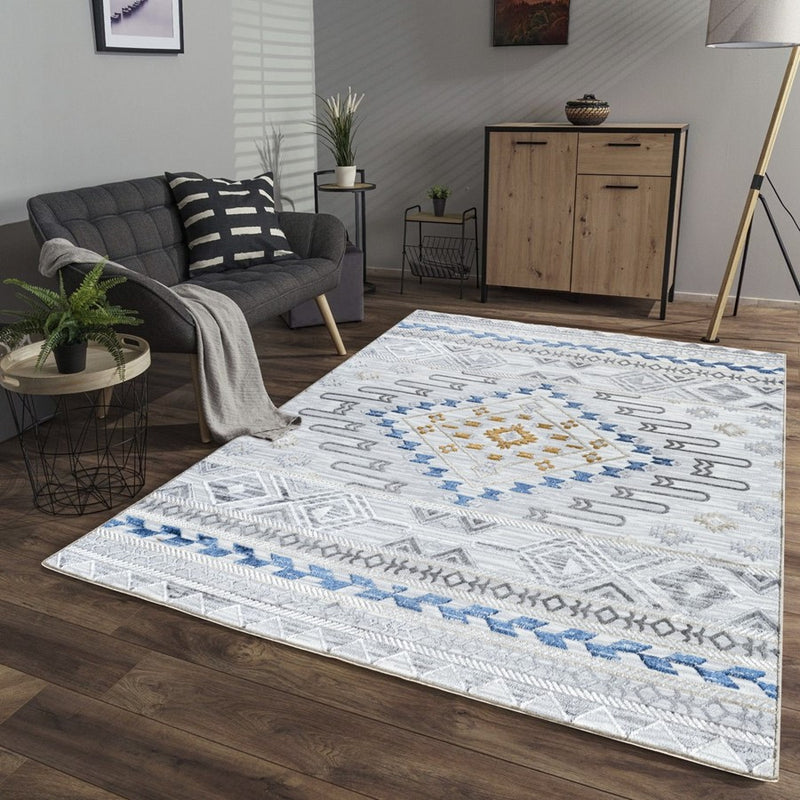 Conrad Home Cambridge 5'3' x 7' Rug, Off-White Southwest/Medallion
