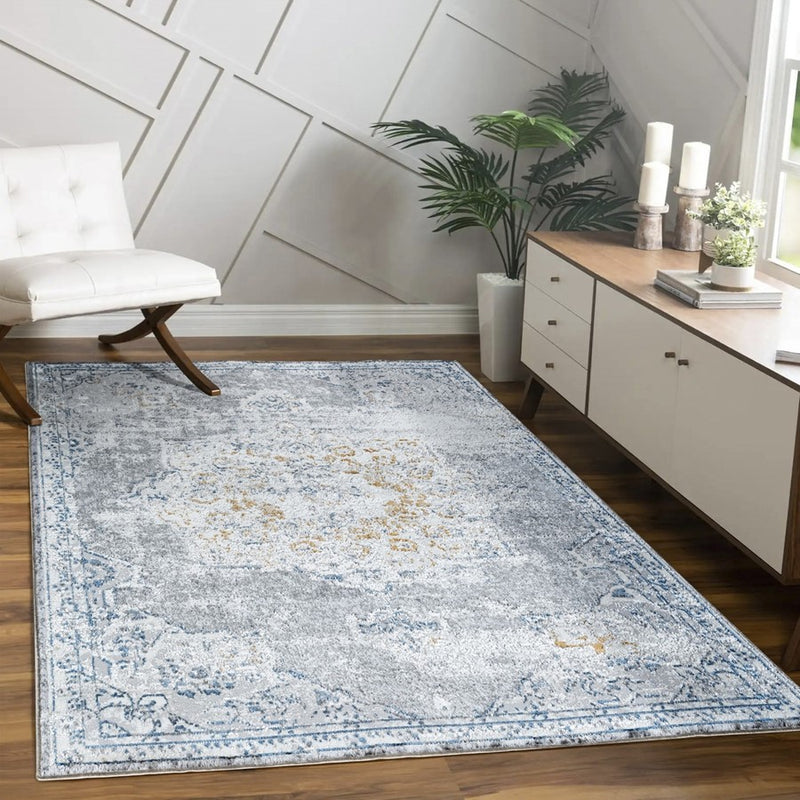 Conrad Home Cambridge 2'7" x 7' Runner, Off-White Medallion