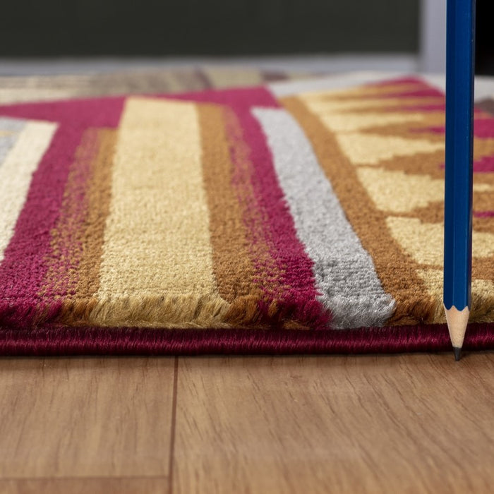 Conrad Home Cabin Life 2'7'' x 7'3'' Lodge Runner, Red SW/Bears