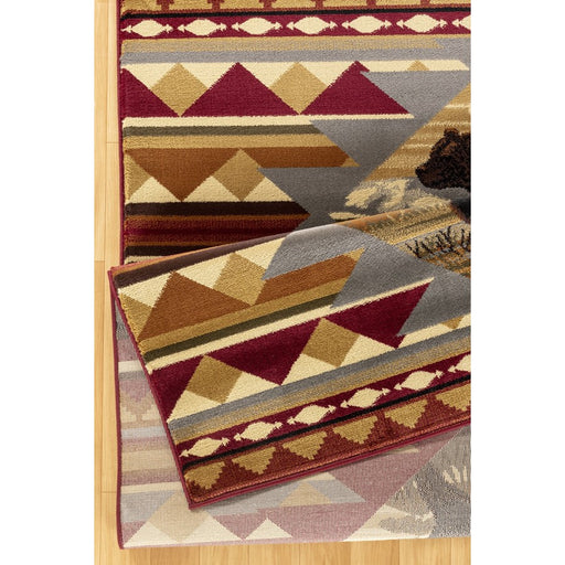 Conrad Home Cabin Life 7'10'' x 10'3'' Lodge Rug, Red SW/Bears