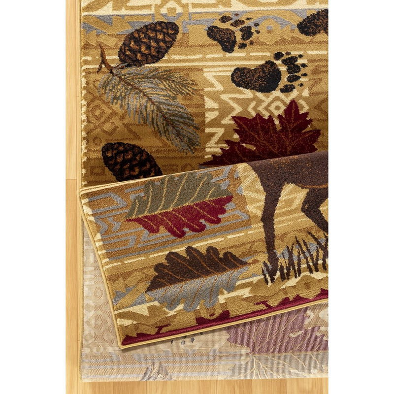 Conrad Home Cabin Life 2' x 3' Lodge Area Rug, Beige Nature/Animals