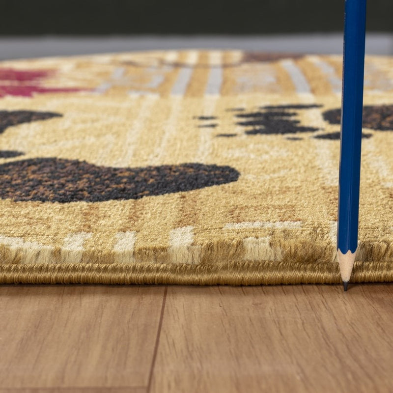 Conrad Home Cabin Life 2' x 3' Lodge Area Rug, Beige Nature/Animals