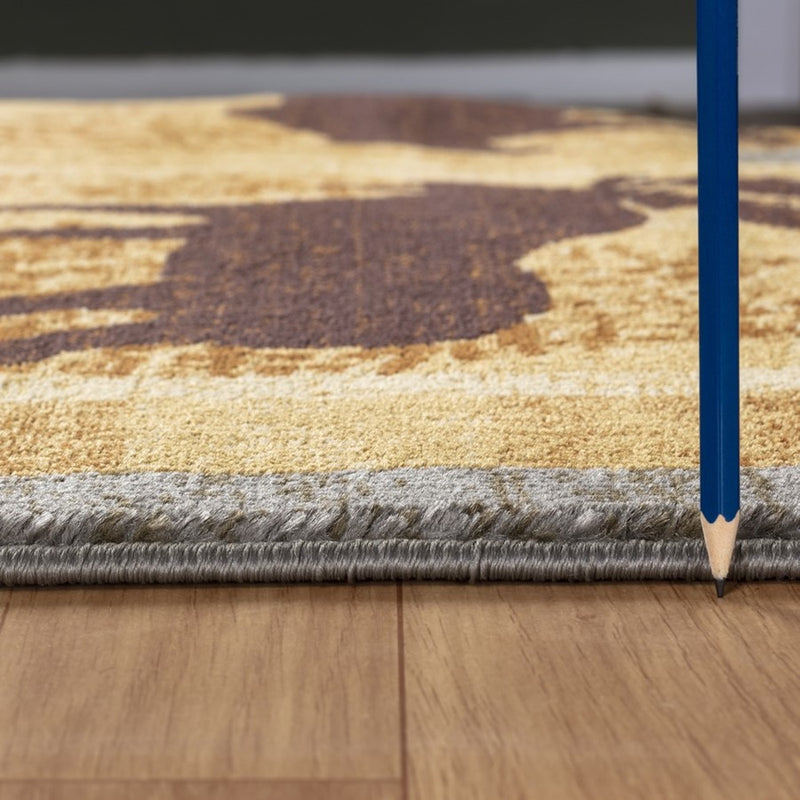 Conrad Home Cabin Life 2' x 3' Lodge Area Rug, Blue Leaves/Animals