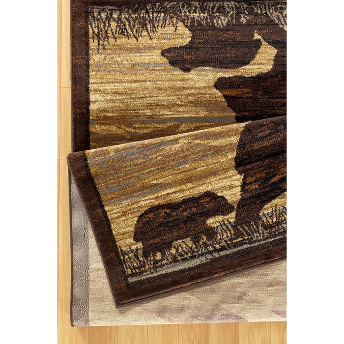 Conrad Home Cabin Life 2' x 3' Lodge Rug, Beige Southwest/Bears