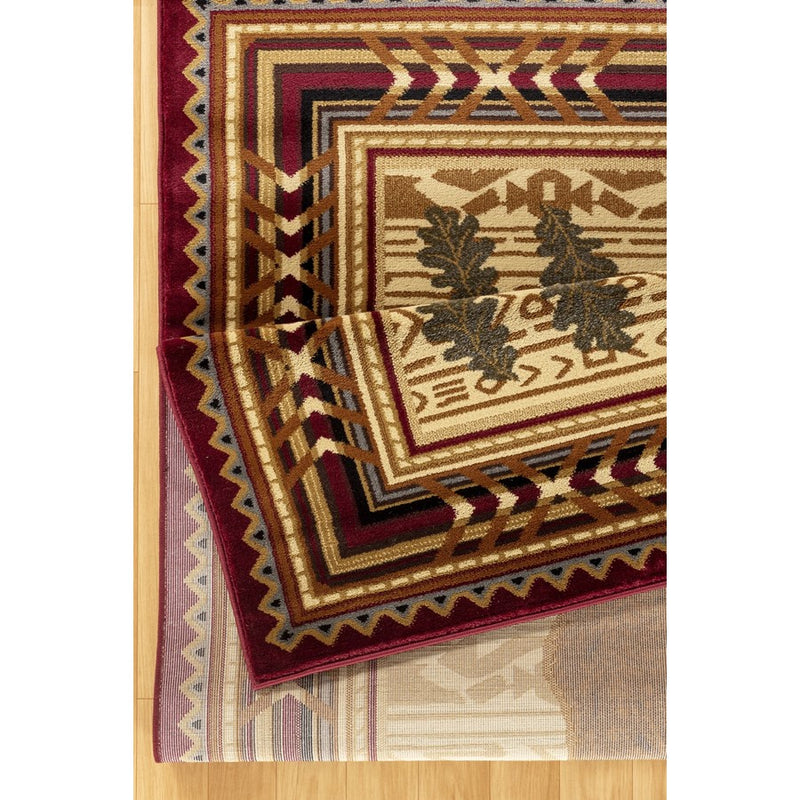 Conrad Home Cabin Life 2' x 3' Lodge Area Rug, Red Southwest/Bear