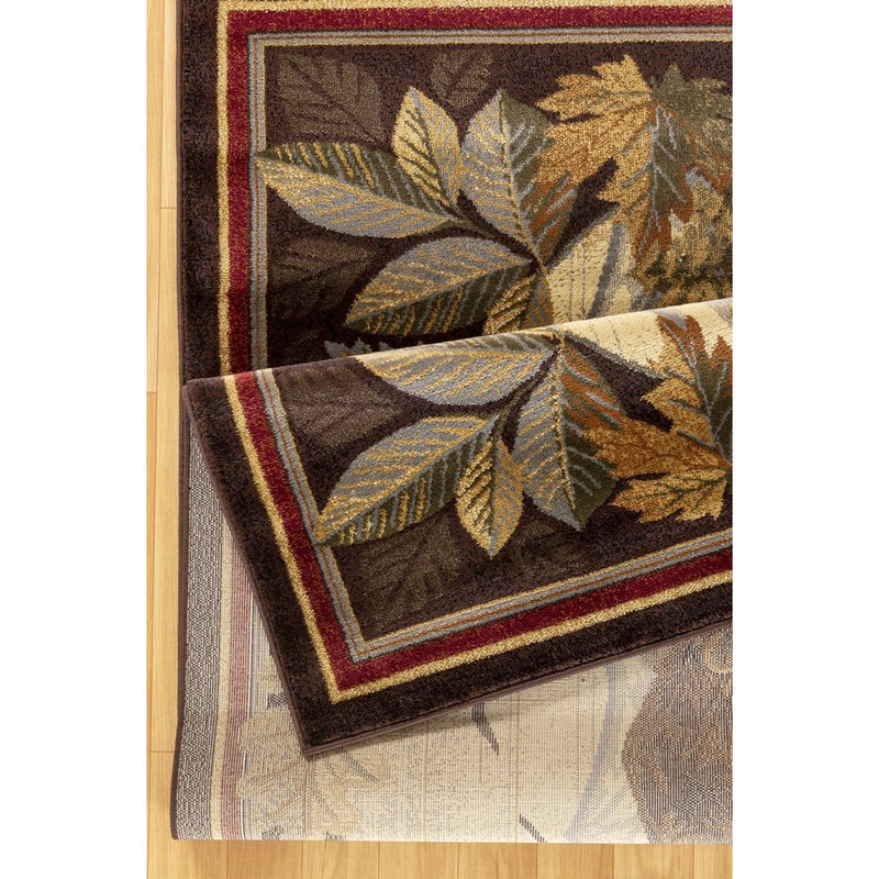 Conrad Home Cabin Life 2' x 3' Lodge Area Rug, Brown Bear/River