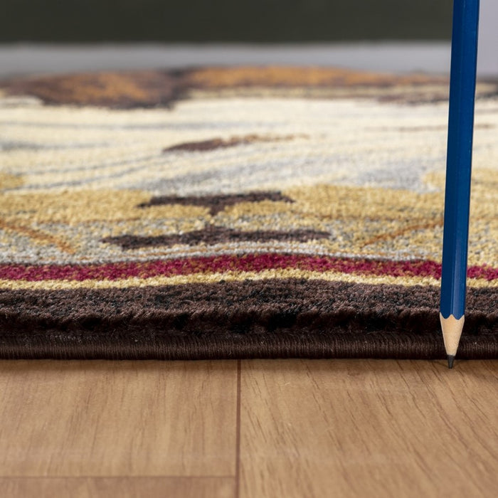 Conrad Home Cabin Life 2' x 3' Lodge Area Rug, Brown Bear/River