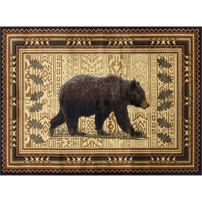 Conrad Home Cabin Life 2' x 3' Lodge Area Rug, Black Southwest/Bear - CBL30102-3