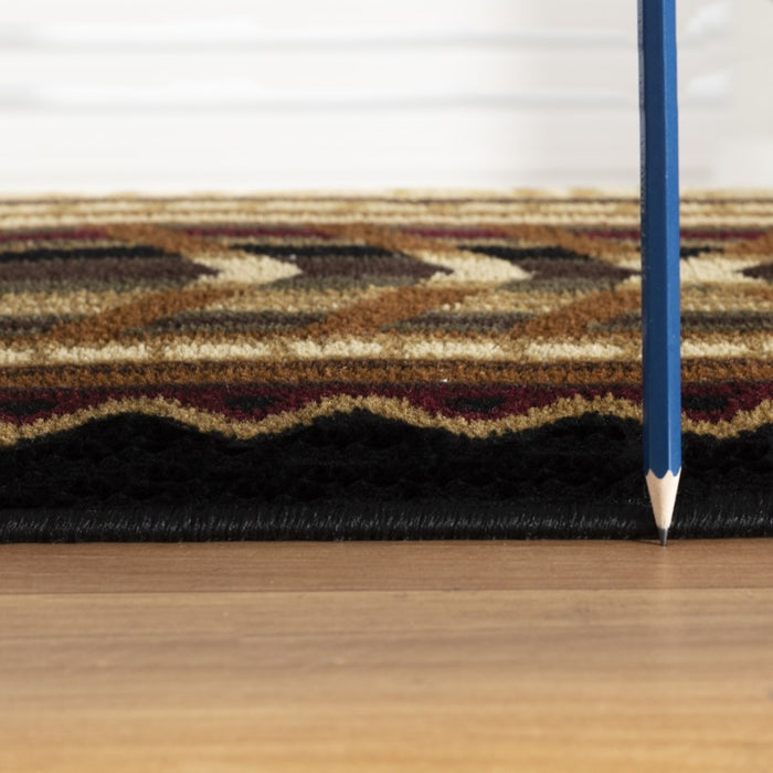 Conrad Home Cabin Life 2' x 3' Lodge Area Rug, Black Southwest/Bear