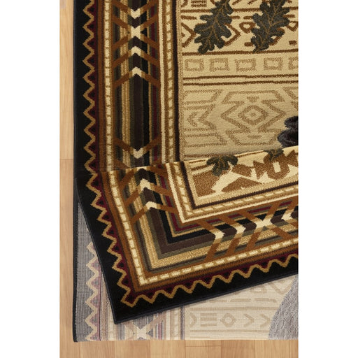 Conrad Home Cabin Life 5'3'' x 7'3'' Lodge Rug, Black SW/Bear