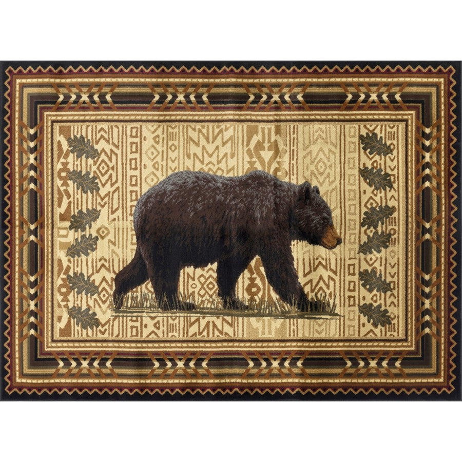 Conrad Home Cabin Life 7'10'' x 10'3'' Lodge Rug, Black SW/Bear - CBL30108-10