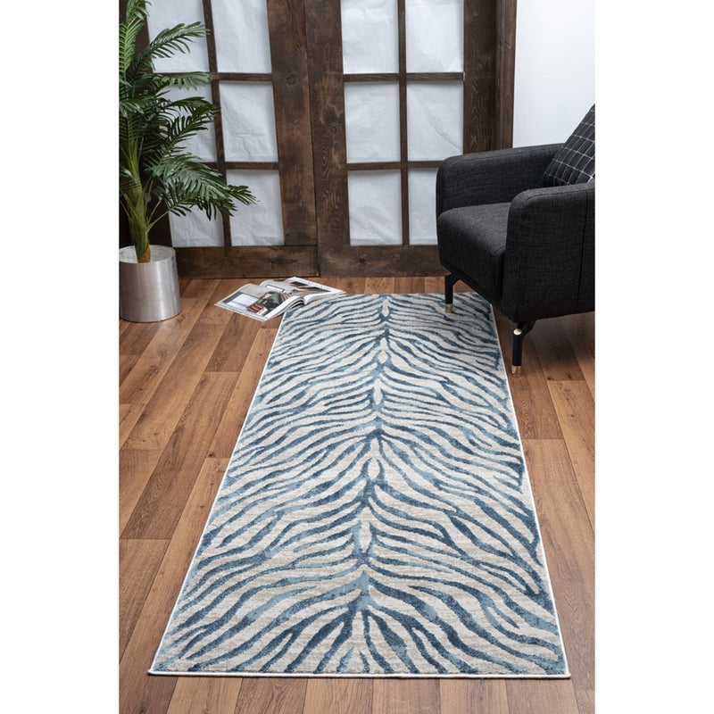 Conrad Home Concepts 2' x 3' Abstract Area Rug, Blue Animal Skin