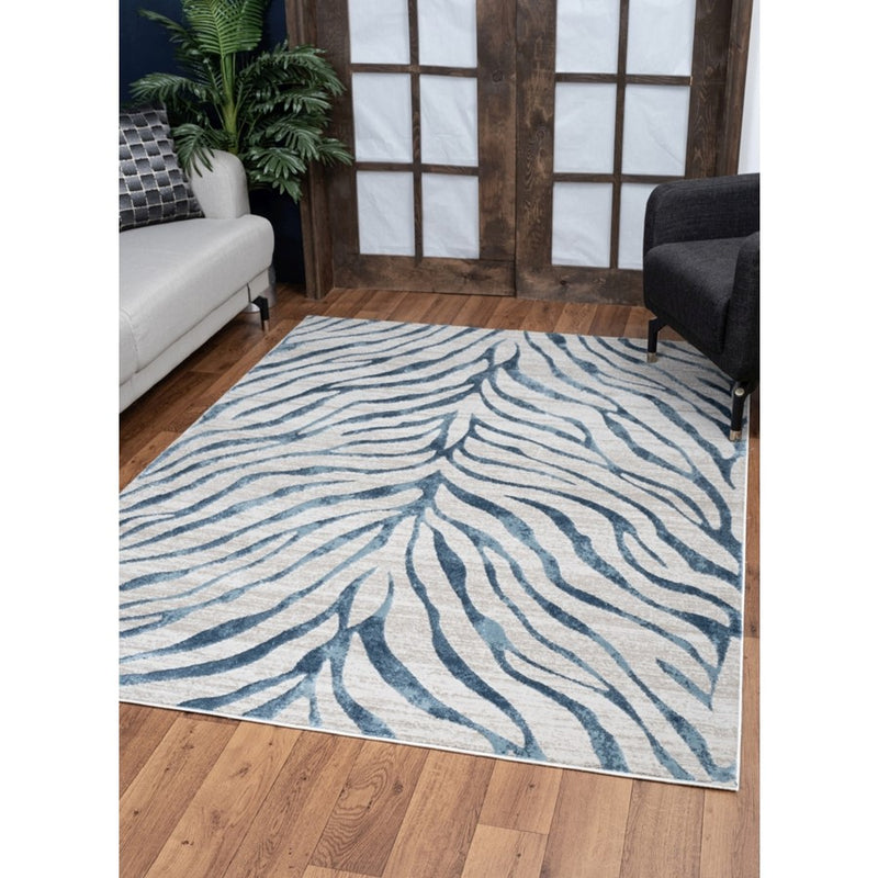 Conrad Home Concepts 2' x 3' Abstract Area Rug, Blue Animal Skin