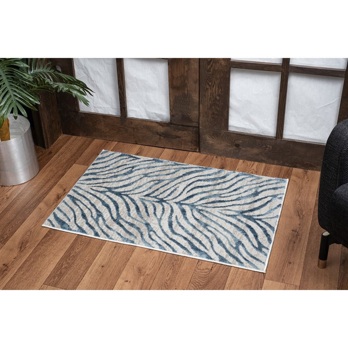 Conrad Home Concepts 5'3'' x 7'3'' Abstract Rug, Blue Animal Skin